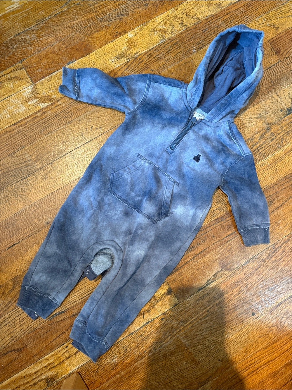 GAP Tie-Dye Blue Hooded One-Piece Footie